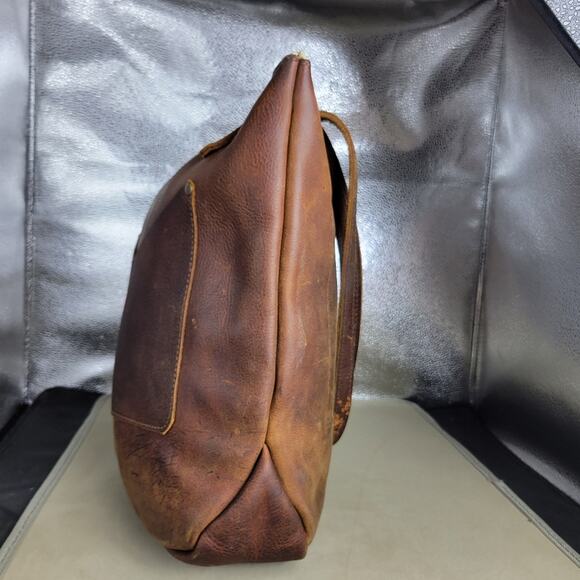 Cageless Birds Leather Tote Bag Large Shoulder Purse Brown Handcraft Minimalist - Picture 6 of 13